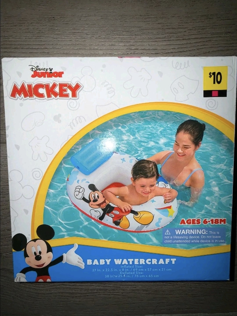 Disney Mickey Kids Swim Ring - White, Blue, Red, Yellow
